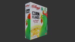 Cornflakes packet packaging, cereal, packet, cornflakes