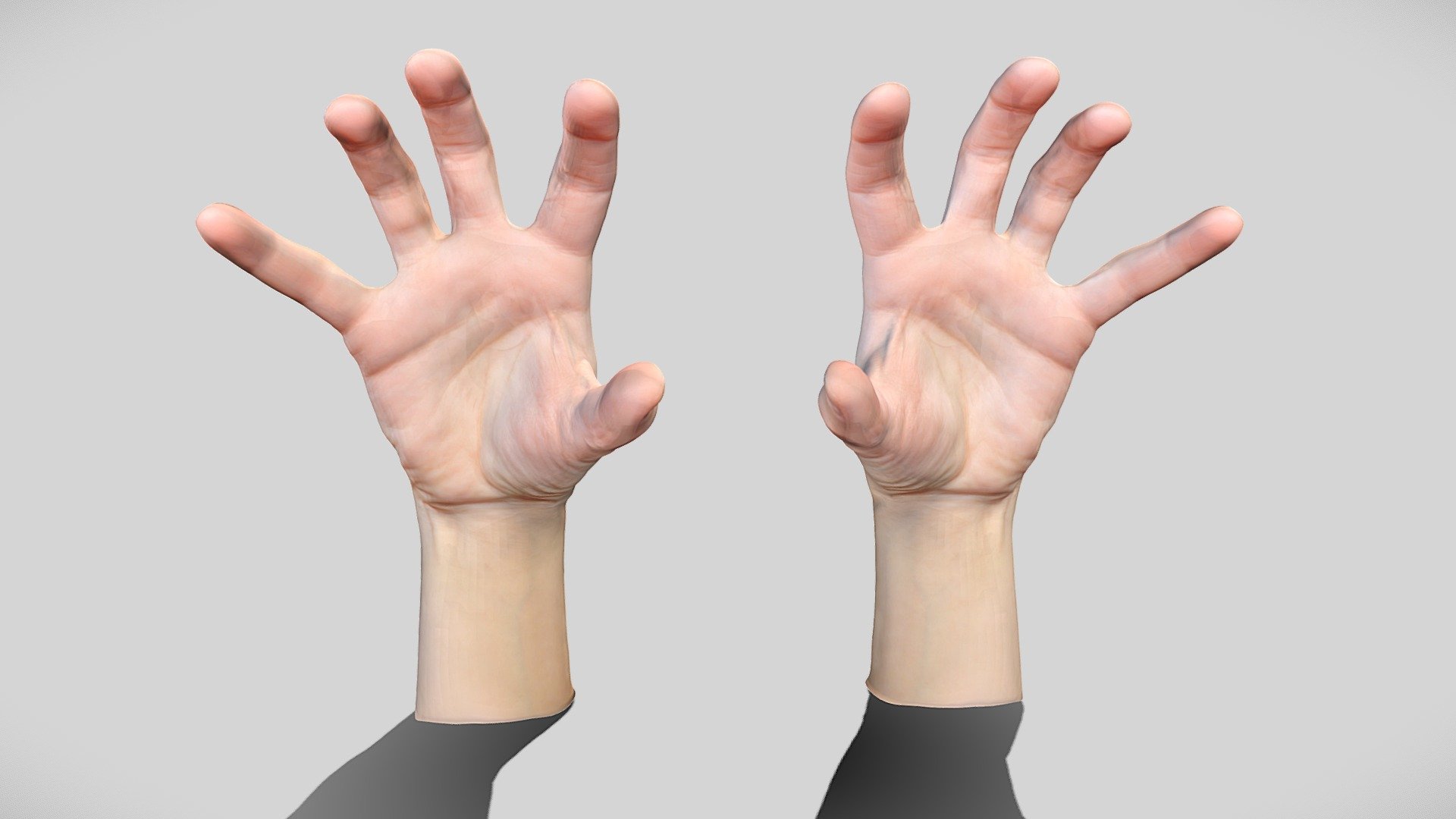 Pair of 40 years old female hands.

Model includes 8k diffuse map, 4k normal, 4k Ambient occlusion map

Photos taken with A7Riv

processed with Metashape + Blender + Wrap3 - Female hands grabbing - Buy Royalty Free 3D model by Lassi Kaukonen (@thesidekick) 3d model