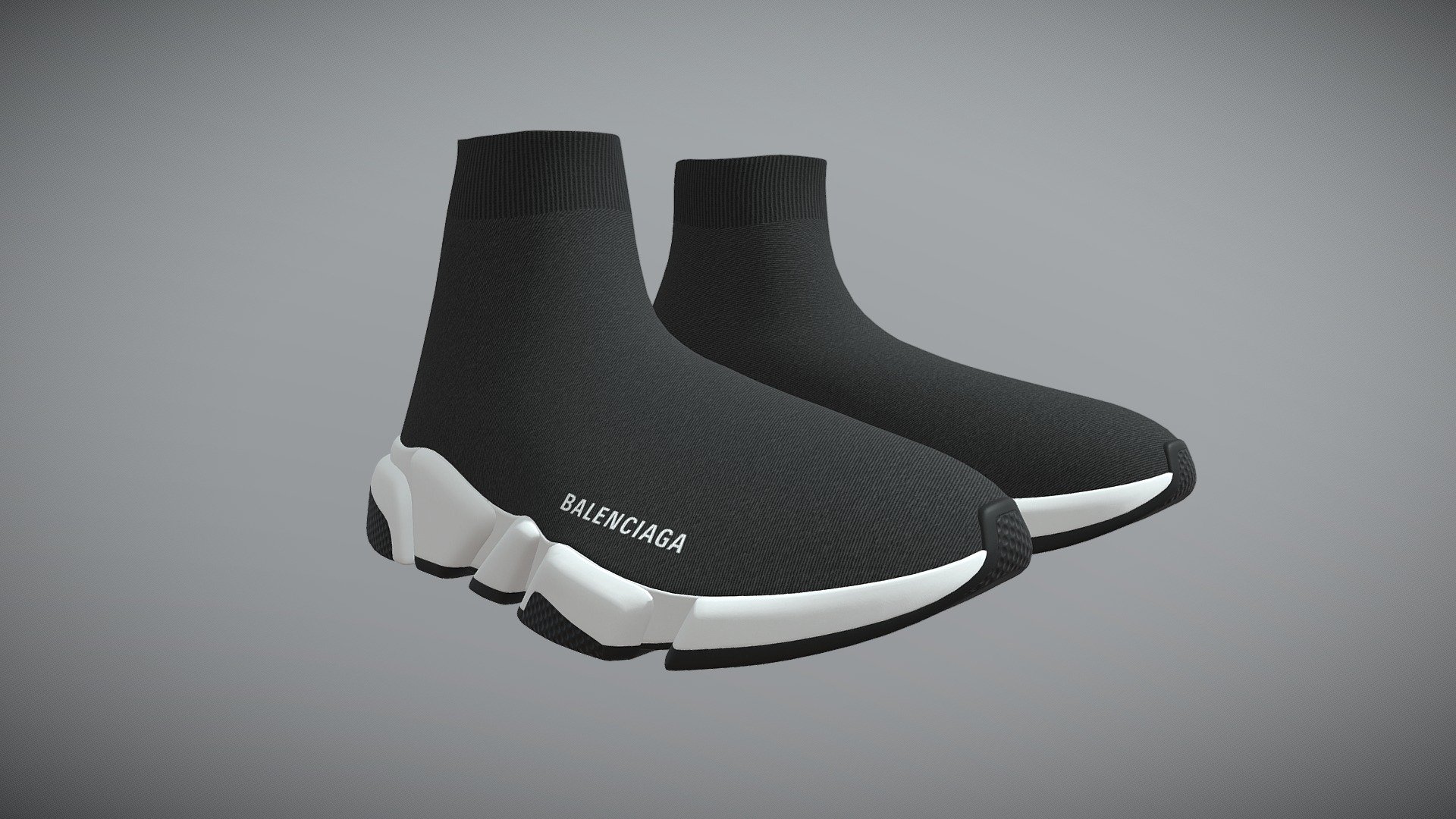 ** Balenciaga Speed sneakers**

Low Poly Materials: (PBR) Textures: 4096 x 4096 Unwrapped UVs:

Non-overlapping PBR: Diffuse Glossiness Specular Normal

Formats: 3ds Max 2018 (Vray ), 3ds Max 2018(Corona), Fbx ,Stl

Shoes with High-Quality Fits perfect for any engine and game

Made in Italy - Balenciaga Speed LT sneakers Low-poly 3D model - 3D model by CGMONDO 3d model