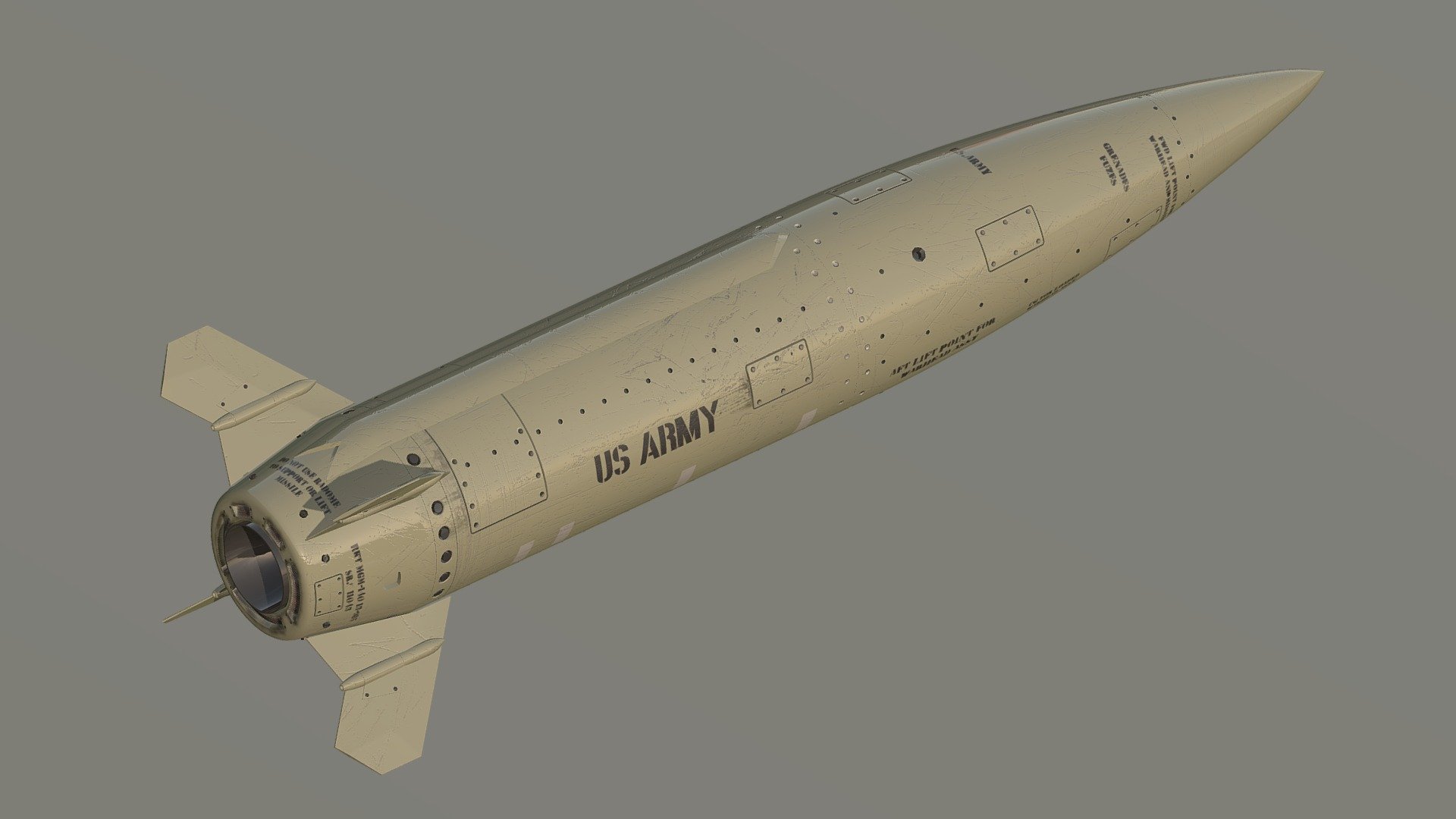 High-detailed, photorealistic model by 3d_molier International. Link to the model: -link removed- - Lockheed Martin MGM-140 ATACMS missile - 3D model by Jeyhun1985 3d model