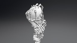 Bone Staff bone, staff, 3d-model, maya2017