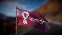 FIFA World Cup Qatar 2022 flag wind, c, flag, football, country, sign, north, f, soccer, fc, atlantic, wave