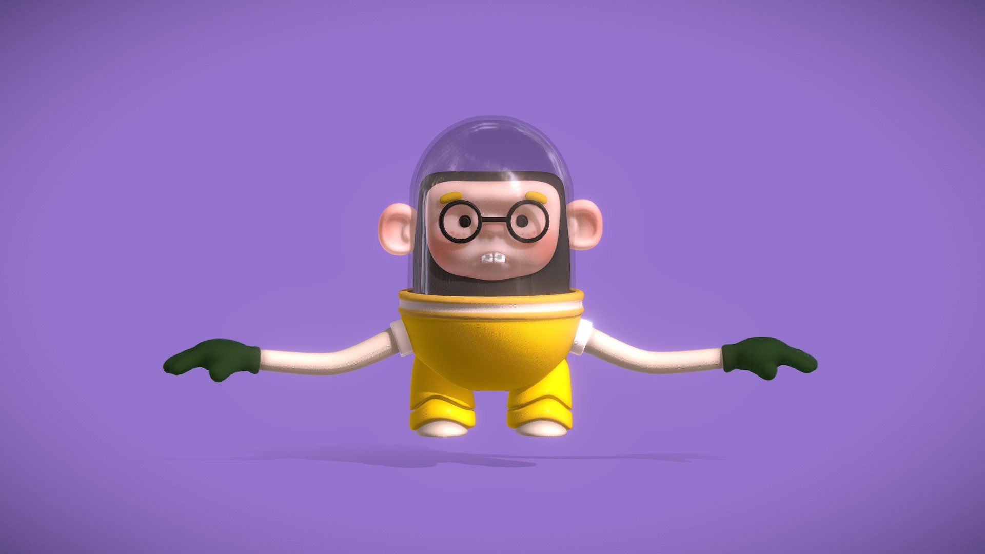 Made in ZBrush - Nerd Monkey - 3D model by DanbiPark 3d model