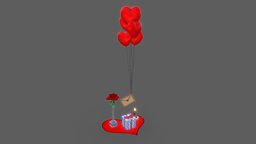 Valentin day : Love flower, heart, amour, balloon, valentine, love, rose, candle, gift, letter, valentinesday, valentines-day, loving, ball
