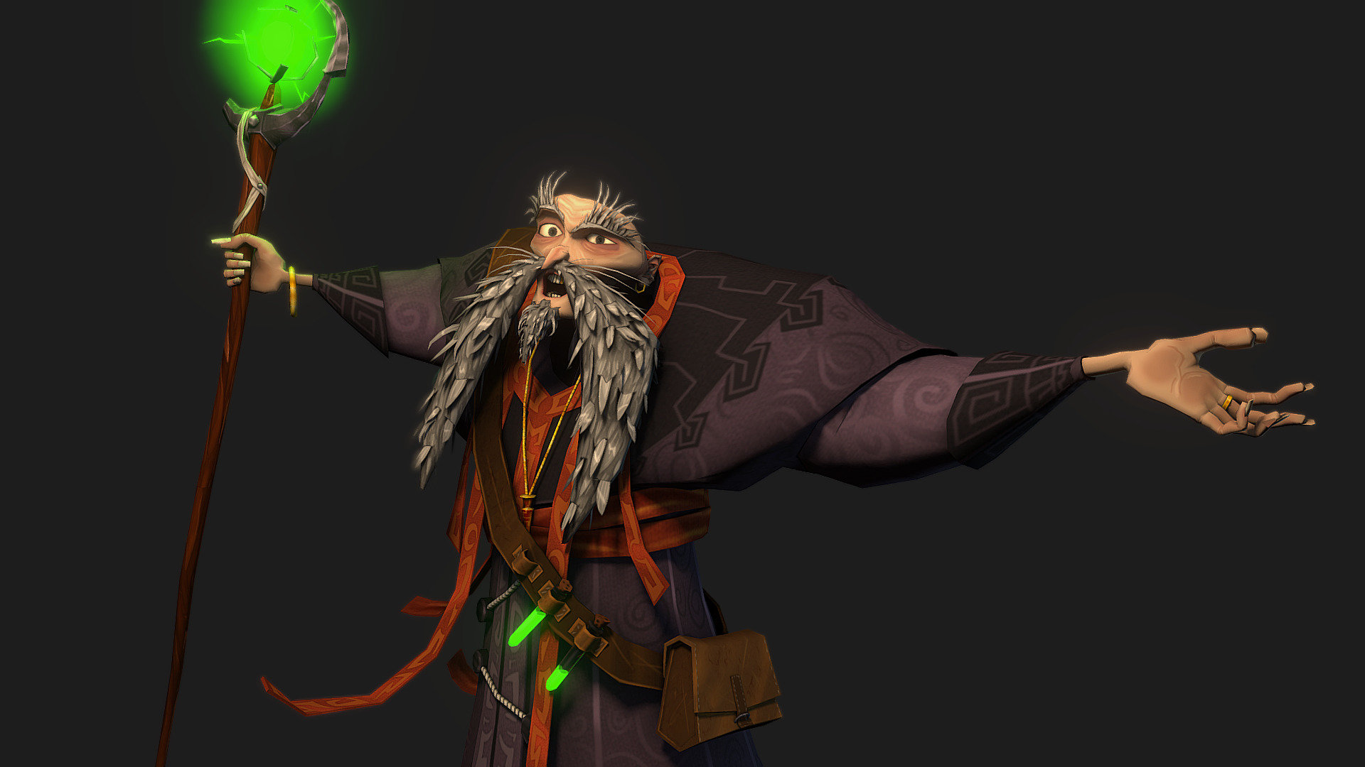 3D concept sorcerer - personal project
Low poly model with 7229 polygons. I used Photoshop for hand panting textures.
There are 3 textures in 2048px with 2 alpha maps for: 
- vials transparency objects
- beard transparency

I skin the model for the final posing and for future projects - Sorcerer - Character modeling - 3D model by carlito69 (charles coureau) (@carlito69) 3d model