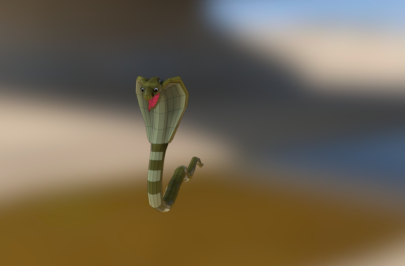 Low Poly Snake, UV Unwrapped, Rigged - Low Poly Snake - 3D model by Pjager 3d model