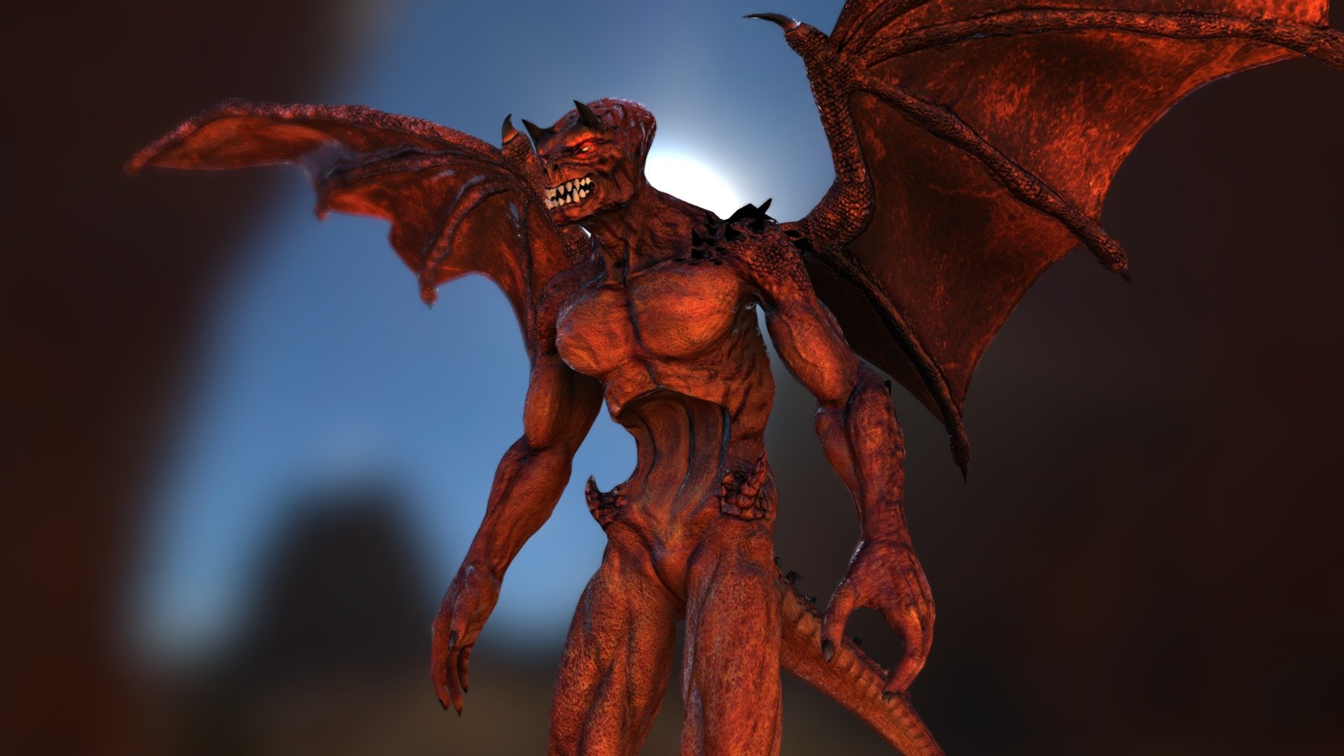 3D animated model - Gargoyle monster 3d model