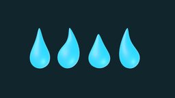 Water Drop blend, toon, toy, oil, shape, ink, fluid, wet, rain, splash, ripple, water, drop, science, tear, splashing, dropped, cartoon, 3d, lowpoly, low, poly, medcial, dropping, teadrop