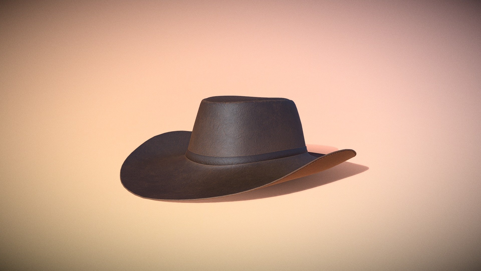 A leather cowboy hat 3d model