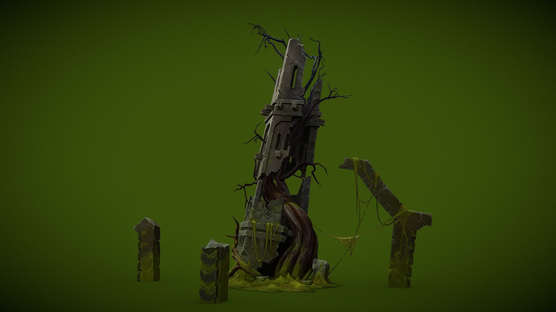 Tower Of Drowned - is a enviroment gaming asset. Entrance to a temporary game location. Diffuse only. Mobile game &ldquo;last Outlander