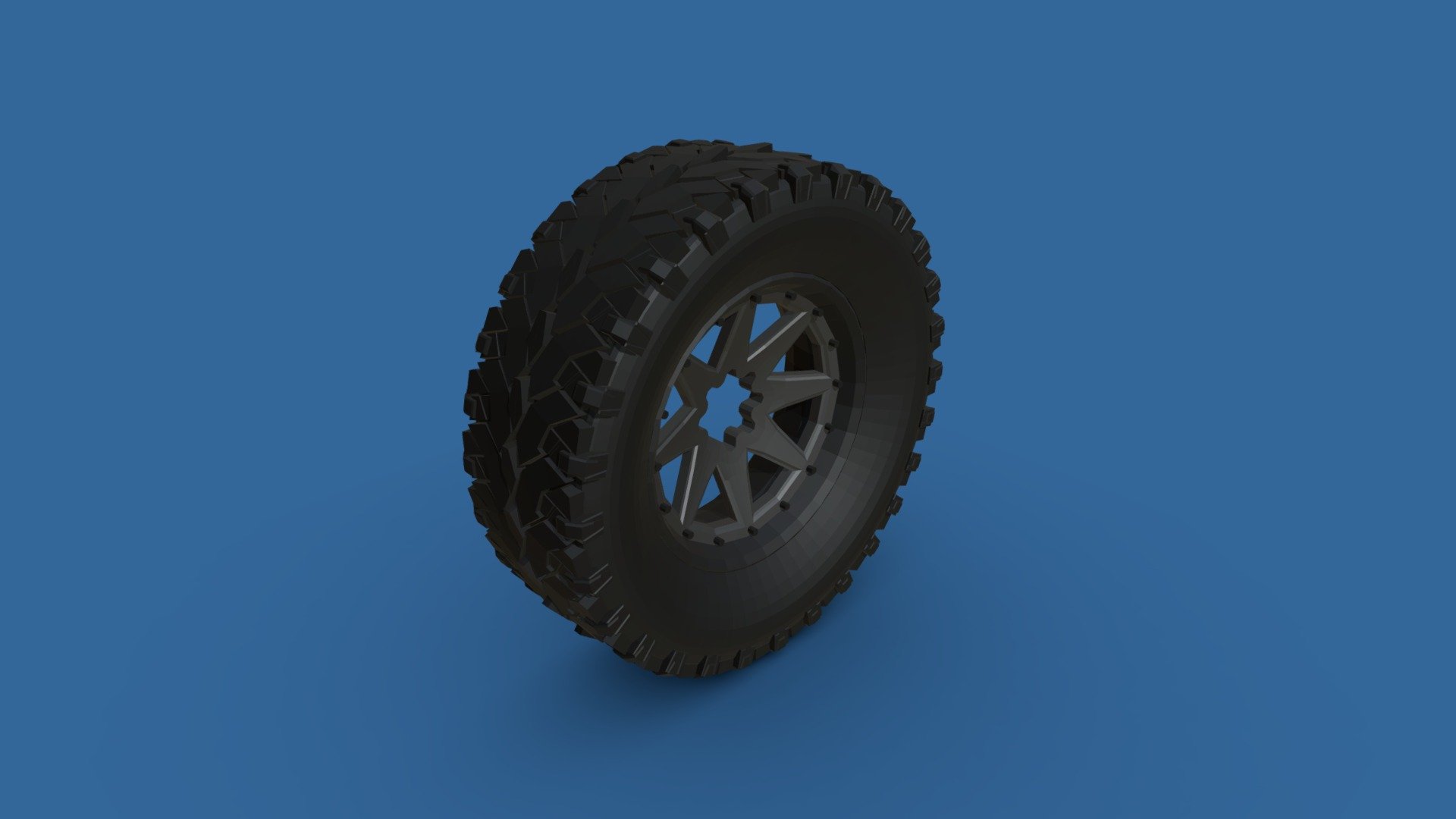A off-road tire created using modifiers in Blender for the Modeling a Wheel exercise at CG Cookie - Off-road Tire - 3D model by scotthe 3d model