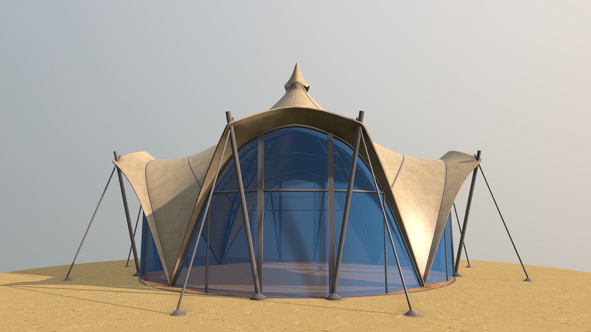 0202 - Circular Tent.

Native Format File: 3Ds Max 2020 - Rendering by Vray Next.

3Ds Max Save as 3Ds Max 2017 with Converted all objects to Editable Poly.

3Ds Max Save as 3Ds Max 2020 ( Standard Materials ) with Converted all objects to Editable Poly.

Blender format file is available.

Exporting Formats: Autodesk FBX ( .fbx ), OBJ ( obj, mtl ), usdz, glb, gltf, 3DS, DAE..

All 8 texture maps are included as JPG.

Support 24/7 3d model