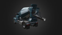 Concrete Mixer Truck truck, videogame, constructor, videogameasset, substancepainter, 3dsmax