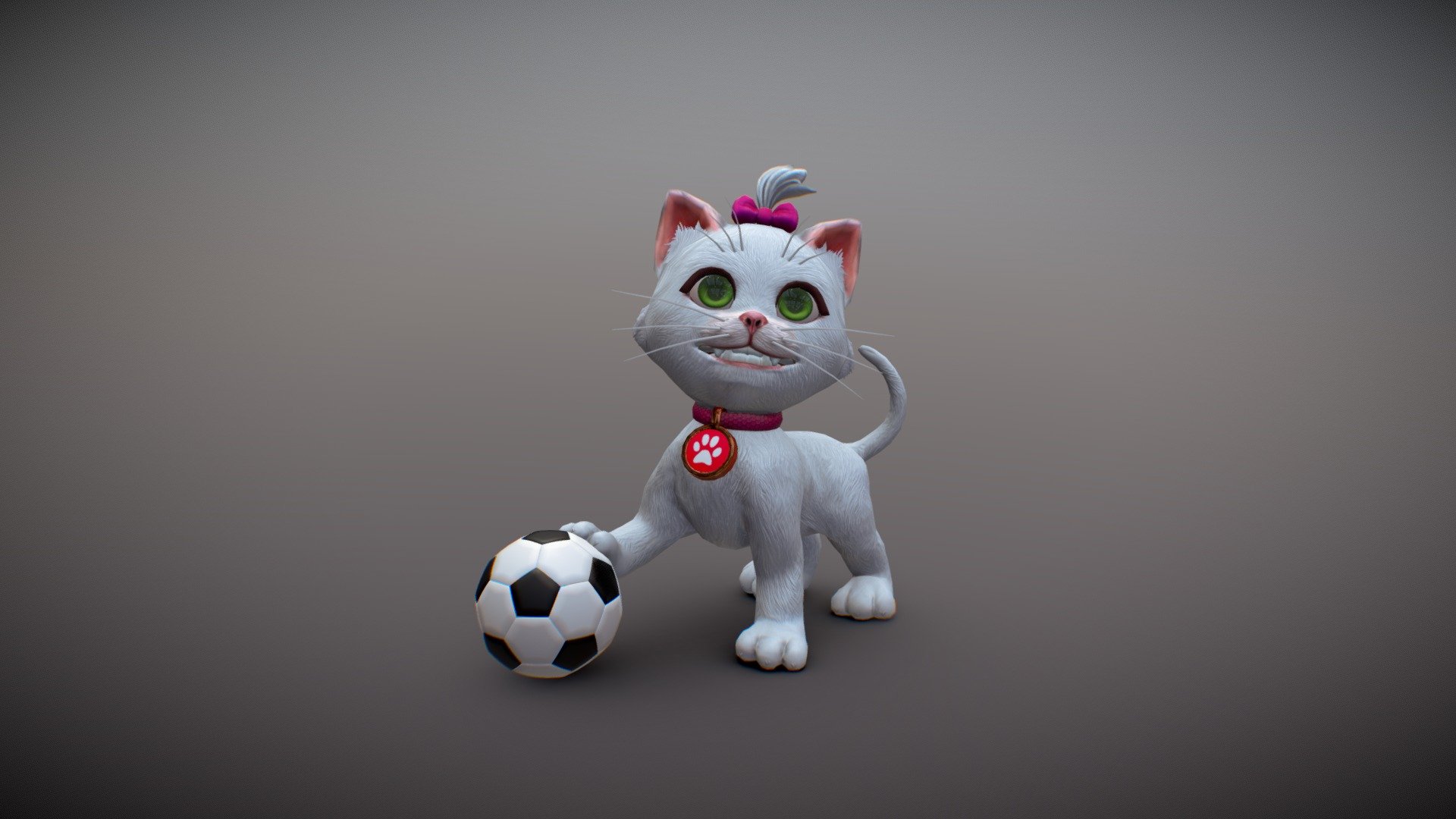 Cute kitty cat smiling, 
Sculpted in Zbrush, retoped in Maya, textured in Substance - Kitty - 3D model by Vitalii Yevsovych (@Onnix) 3d model
