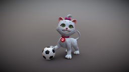 Kitty cat, cute, soccer, kitten, cartoon