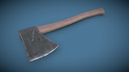 Hatchet tree, wooden, rust, fight, tools, medieval, ax, melee, sharp, apocalypse, fighting, camp, cut, dirty, emergency, tool, old, hatchet, battle-axe, battleaxe, chop, weapon, low-poly, pbr, lowpoly, axe, free, blade