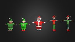 Santa Clause Elfes Characters snowman, winter, santa, elf, christmas, holiday, jolly, santaclaus, elves, hohoho, christmas-tree, santa-claus, elve