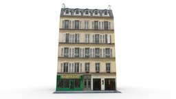 Paris House paris, photorealistic, store, resident, realistic, parisian, ow, buildin, poly, house, building