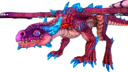Low Poly Cartoon Creature Flying Pink Dragon body, dinosaure, toon, tile, bird, soldier, pet, hunter, trex, lizard, teeth, purple, wings, form, dragons, cristal, mammal, predator, flight, rex, pink, crystals, horn, gorgon, dragonball, scales, pterodactyl, pterodactil, weapon, character, cartoon, fly, creature, animal, monster, blue, fantasy, dragon, prehistoric, "dinosaur", "dino", "skin"