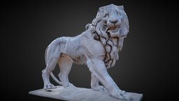 Lion, luxembourg garden france, paris, beast, predator, heritage, lion, statue, low-poly, photogrammetry, scan, 3dscan, sculpture