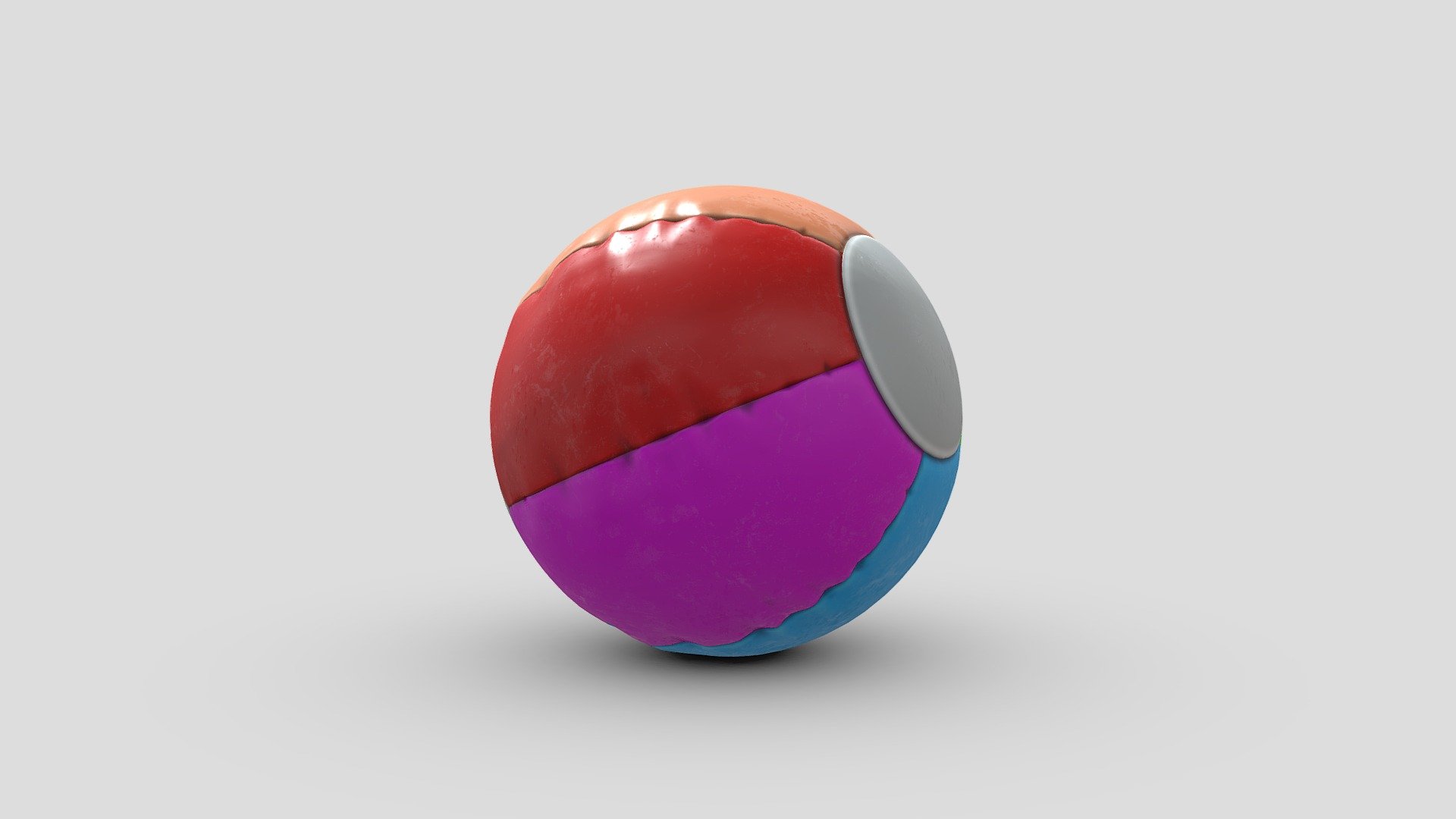 Beach ball 3d model, nice surface flow and ready to subdivide 3d model
