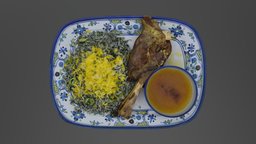 Baghali Polo ba Mahiche (#1) food, rice, shank, persian, lamb, dill, broad-bean