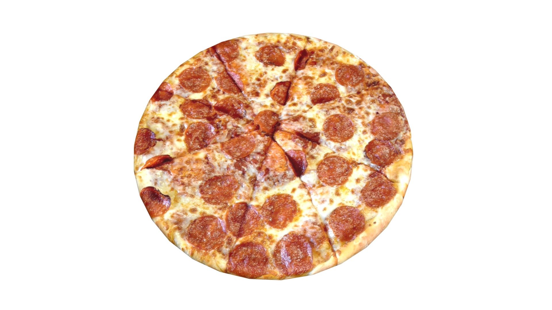 Enhance your projects with this premium model of a large pepperoni pizza. This model has a low polygon count at 768, making it perfect for real-time applications or quick render times in ray tracing engines.

Features:


768 quads / 1,536 triangulated
All quad geometry, no tris or n-gons
High quality 2048px by 2048px textures for PBR workflows (Albedo/Color, Normal, Roughness)
Non-overlapping UV Map
World scale set to centimeters
Measures 35.56cm x 34.49cm x 2.15cm
 - Large Pepperoni Pizza - Buy Royalty Free 3D model by Meerschaum Digital (@meerschaumdigital) 3d model