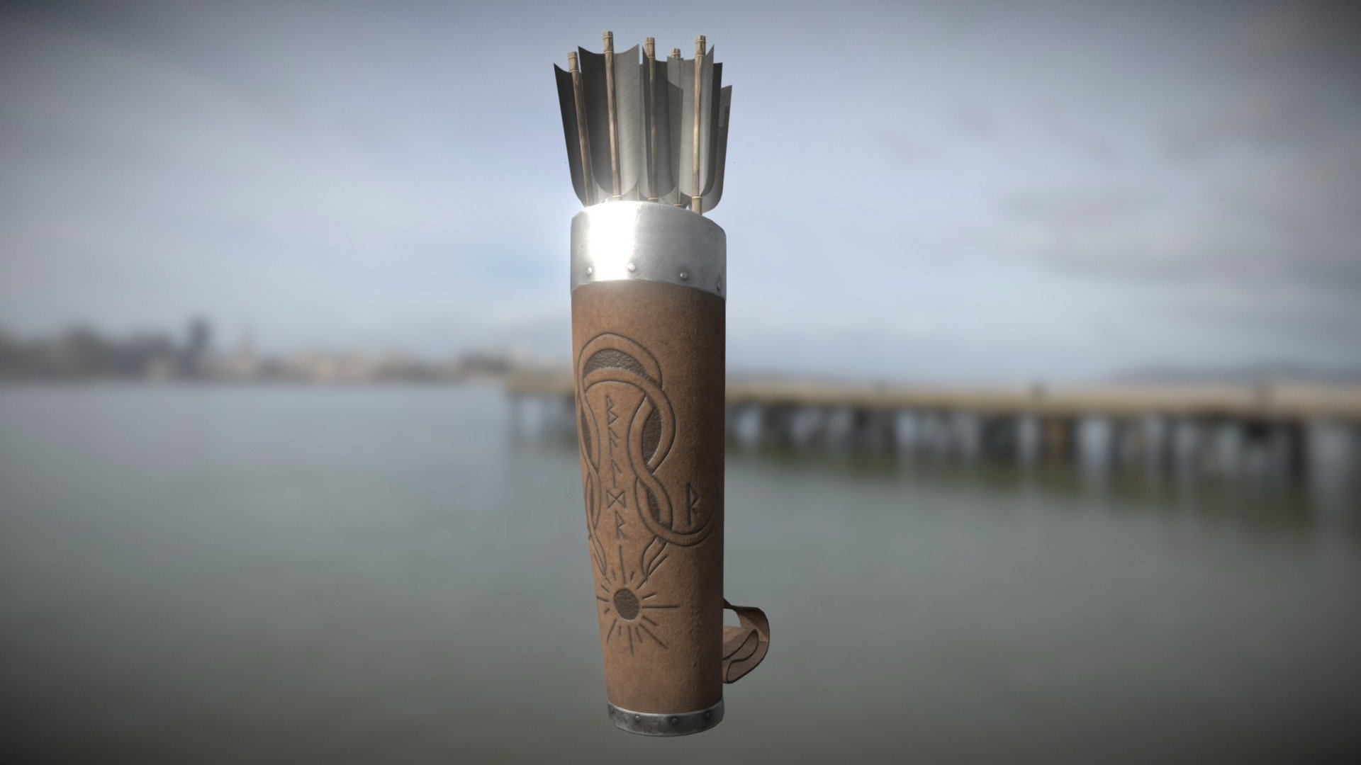 Wanted to make something again but I didn't know what so here's a quiver! The reason I put Baldr (runes) on there is because I was originally going to put mistletoe branches where the normal knot is now. Kinda ironic making a quiver for Baldr huh? - Baldr Quiver - 3D model by Fikhra 3d model