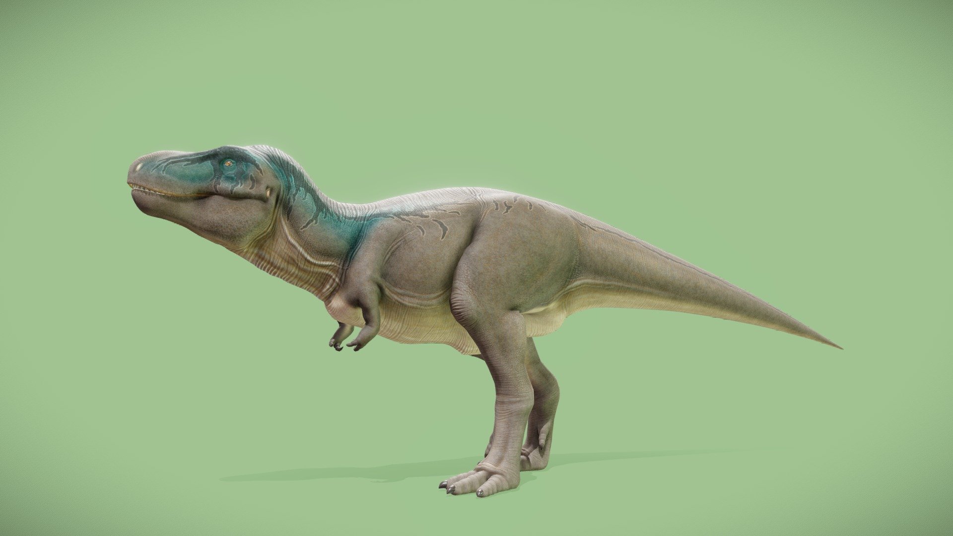 Here an another T-Rex I've made with Blender, a version of the dinosaur with &ldquo;lips