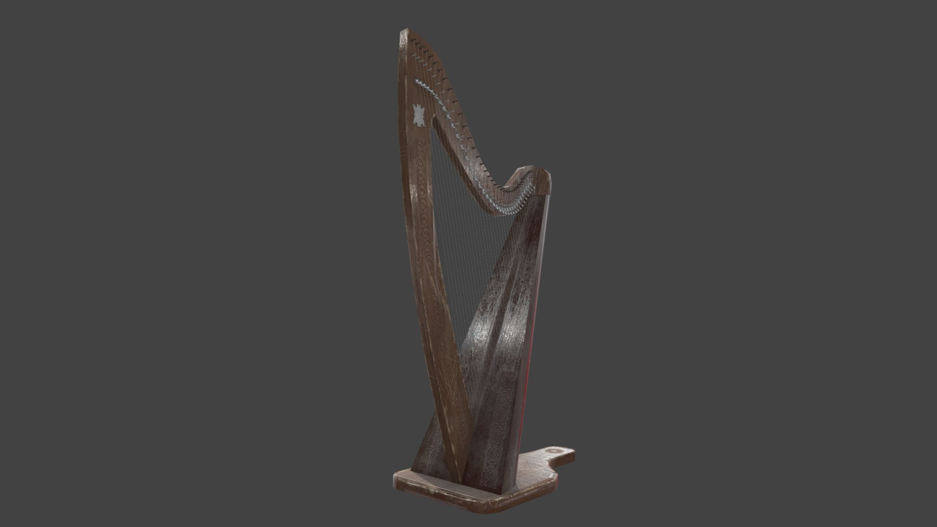 Celtic harp model for PS4 videogame &ldquo;Mindtaker
