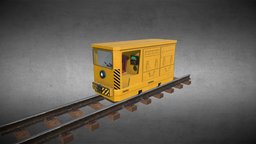 Mining Locomotive type "B". train, trolley, rail, railroad, locomotive, wagon, cart, mining-trolley, unity, unity3d