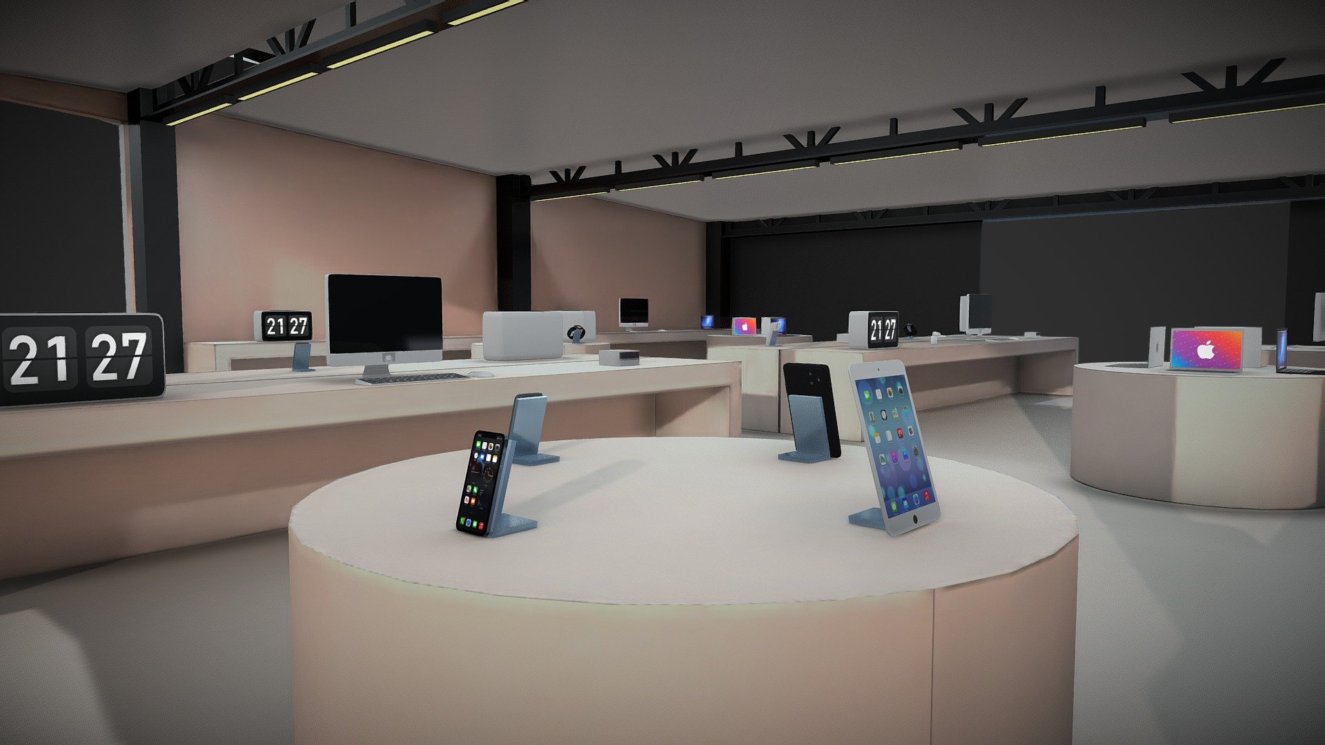 Apple Store Exterior and Interior Design 
All Apple products.

Provided Files:
Blender, Fbx, Obj - Apple Store - Buy Royalty Free 3D model by Kayozz (@sachinkr858895) 3d model