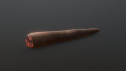 Blunt / Cigar joint, jane, mary, tobacco, drug, smoking, cigar, blunt, rolled, cannabis-low-poly