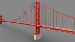 Low Poly Golden Gate Bridge San Francisco