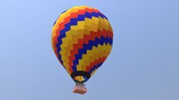 Hotair Balloon sky, balloon, transport, low-poly-model