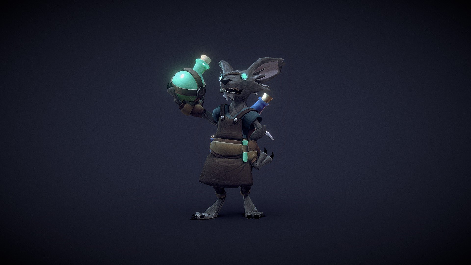 Its a little alchemist rat! 

A low-poly game character with a mix of handpainted and baked textures 3d model