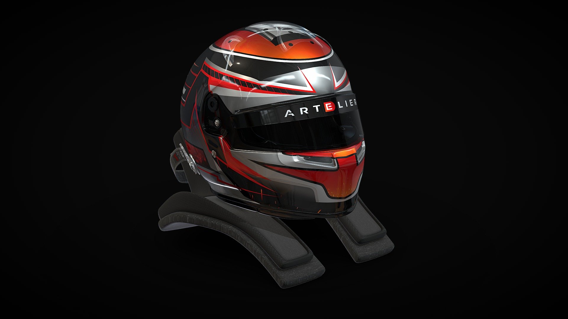 We finally designed our own version of Racing Helmet - Artelier3D Helmet - 3D model by Artelier3d 3d model