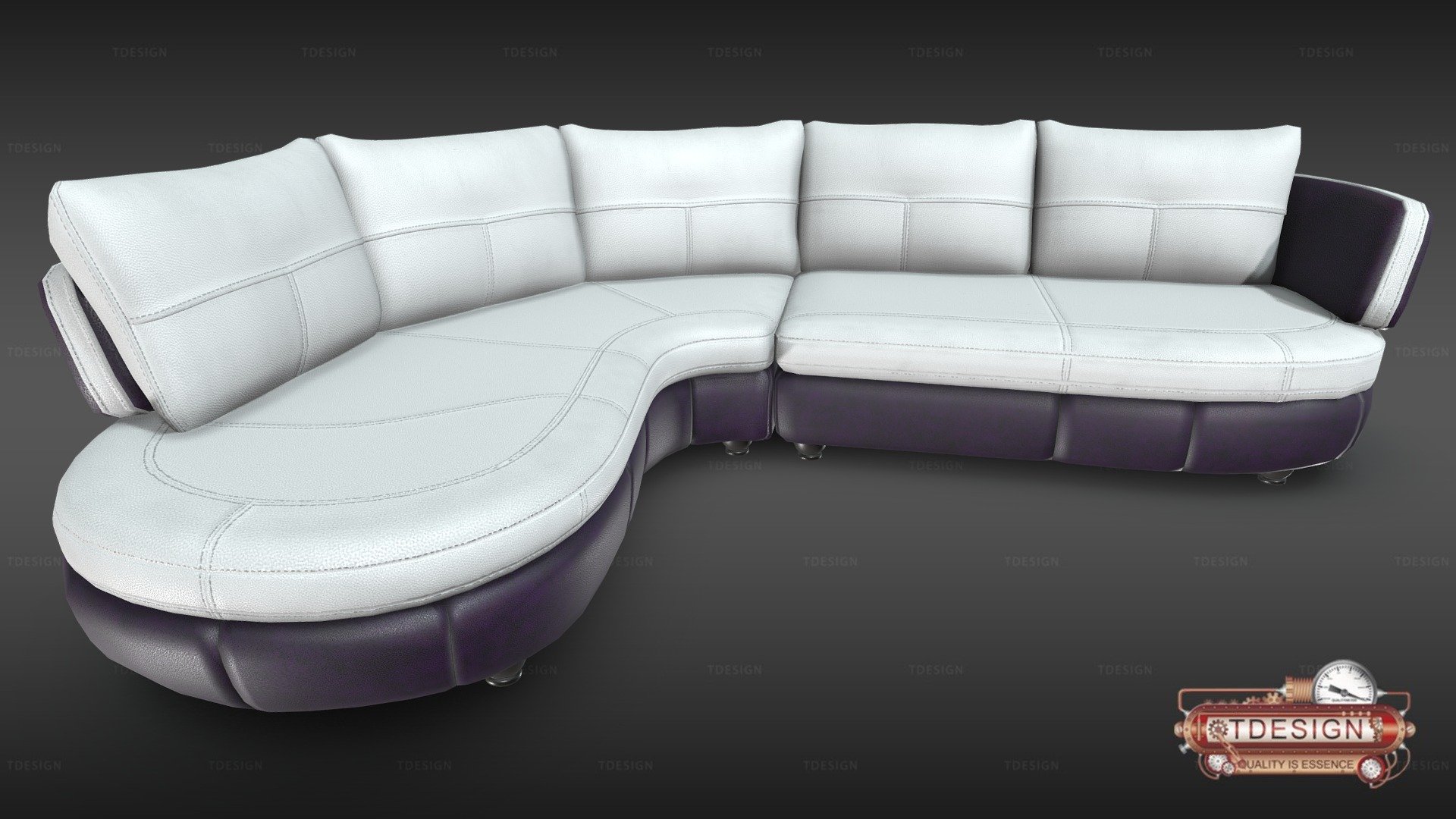 Model of a modern sofa. Was modeled for visualisation purposes with further modifications for game engine - Sofa - 3D model by Tdesign 3d model