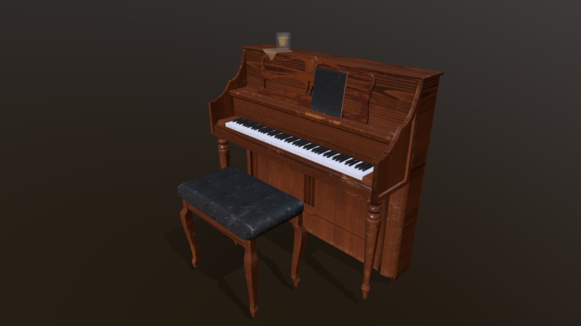 Part of my Wild West Scene - Antique Piano - 3D - 3D model by MichaelMSheridan 3d model