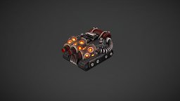 Flame Tank for RTS Game time, flame, rts, strategy, tank, real, bern, handpainted, low-poly, blender, blender3d