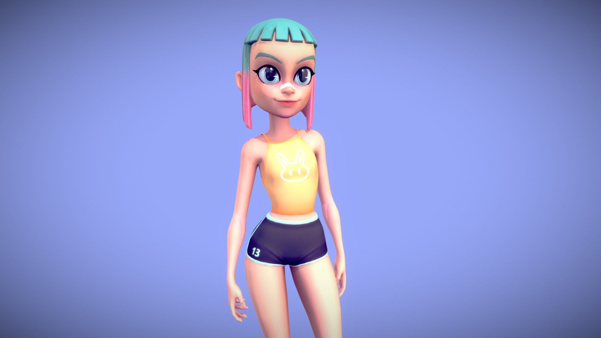 Stylized character game-ready model based in the amazing concept art of Chabe Escalante 3d model