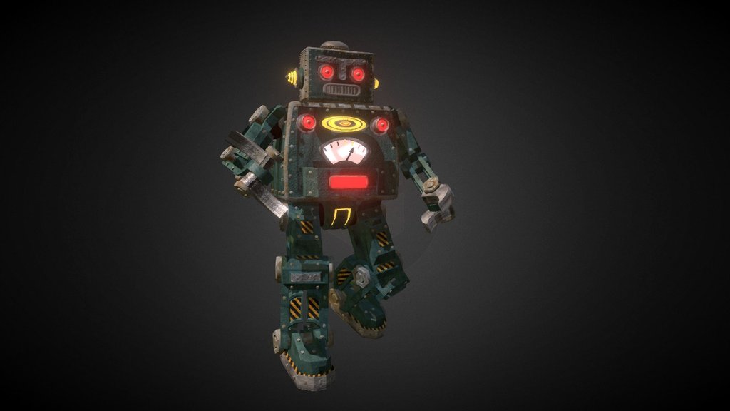 Retro Robot Walk - 3D model by Jan (@jan_neves) 3d model