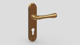 Manital Ibra Door Handle Brass modern, plate, element, key, lock, module, classic, handle, metal, minimalist, fittings, locking, knob, levers, design, house, wood, plastic, interior, door