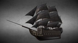 Man Owar hull, bow, sails, hold, o, decorations, stern, cannons, gunpowder, rudder, manowar, cannonballs, man, ship, dark, war