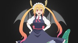 Tohru anime-girl, tohru, dragonmaid, anime-character, blender, anime, misskobayashisdragonmaid