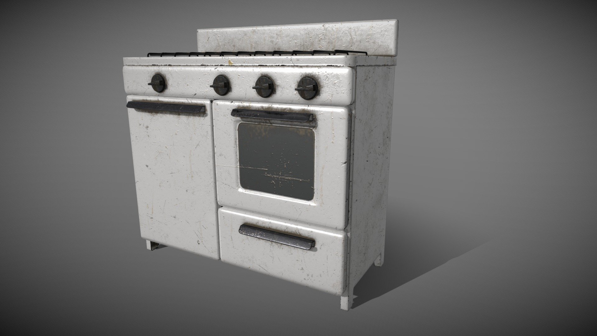 Low poly model of an old washing mashine with PBR materials 

Including OBJ, FBX, BLEND formats 

Tris 11458 

Texture size 2048x2048; 4096x4096 

With Albedo, Specular, Normal, Metallic, Ambient Occlusion texures in dirt and clear variants 

Tiff, JPG 
 - Old soviet gas stove - Buy Royalty Free 3D model by Moon_Studio 3d model