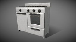 Old soviet gas stove soviet, technic, oven, oldschool, gamedev, 3dscanning, appliance, old, appliance-kitchen, lowpoly, low