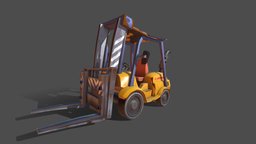 Stylized Forklift fortnite, vehicle, lowpoly, gameart, gameready