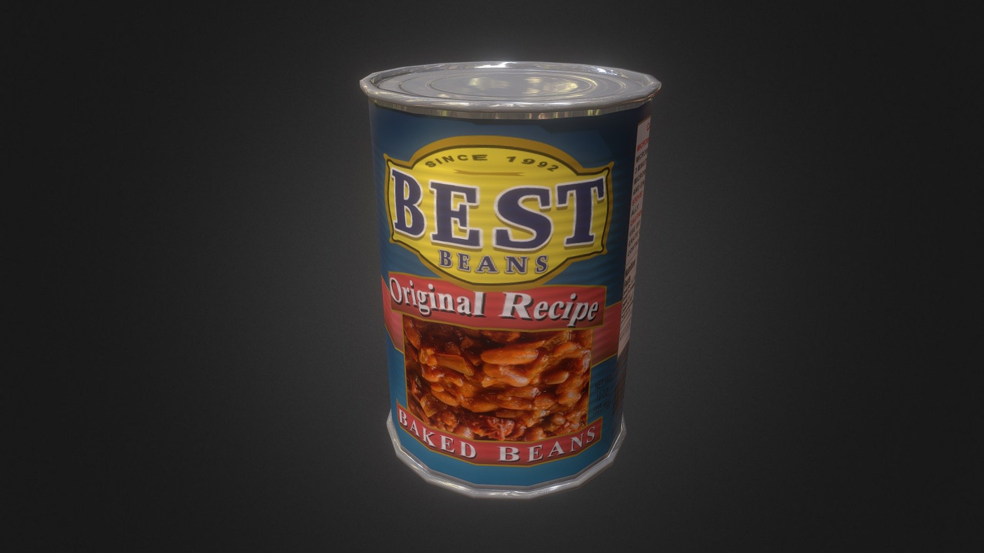 A can of great tasting baked beans! - Best Baked Beans - 3D model by 3DOToole 3d model