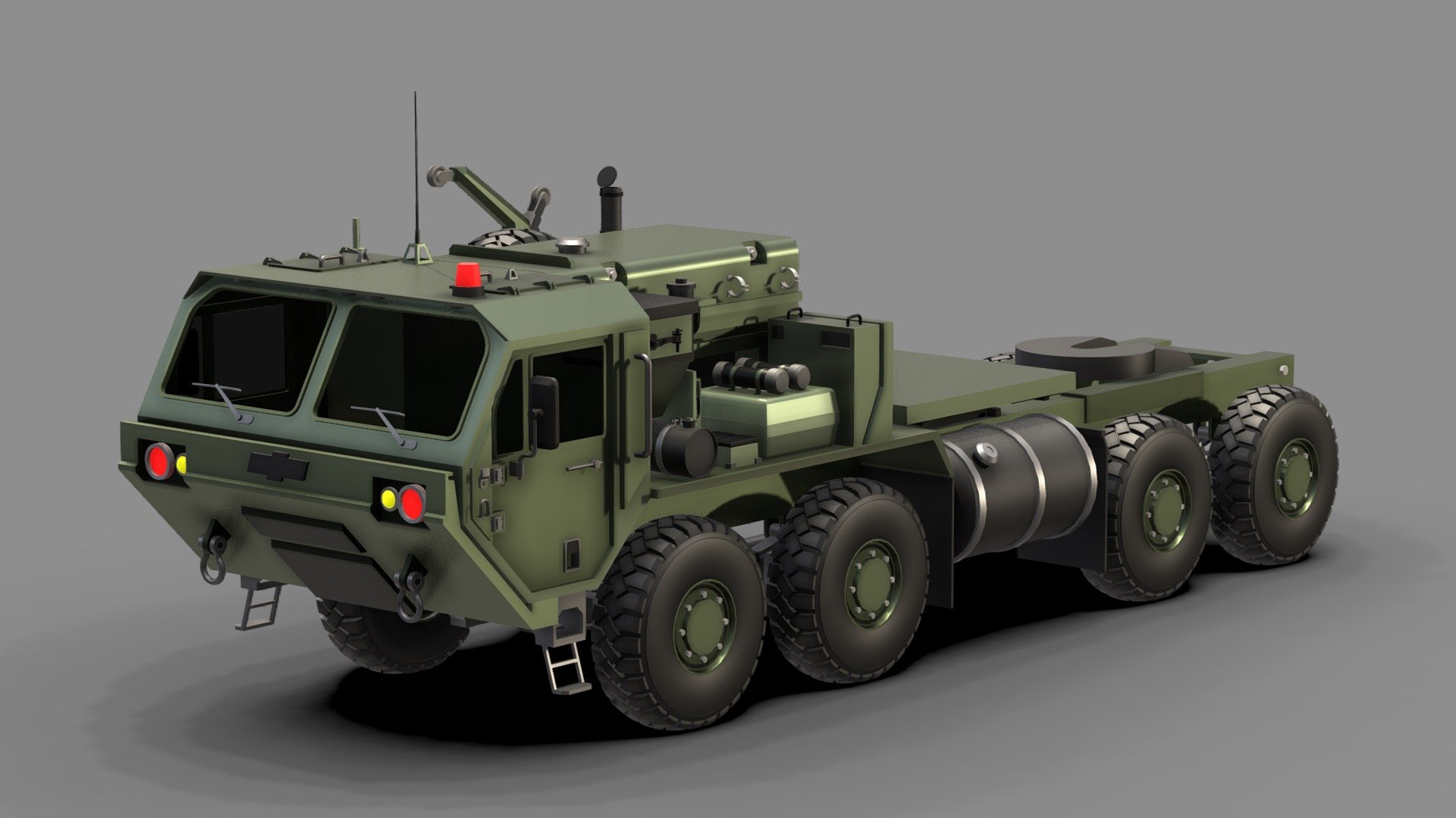 The Heavy Expanded Mobility Tactical Truck (HEMTT) is an eight-wheel drive, diesel-powered, 10-short-ton (9,100 kg) tactical truck. The M977 HEMTT first entered service in 1982 with the United States Army as a replacement for the M520 Goer, and since that date has remained in production for the U.S. Army and other nations 3d model
